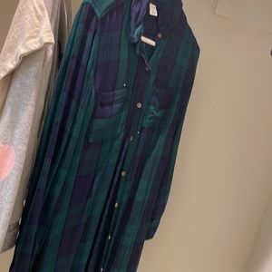Old navy blue flannel dress